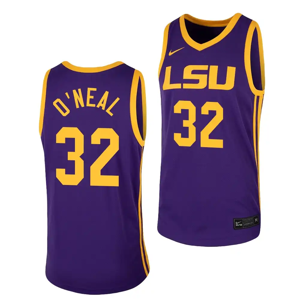 Men's LSU Tigers Shareef O'Neal #32 Replica Purple NCAA Basketball Jersey